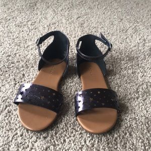 Adorable iridescent deep purple sandals girls size 1